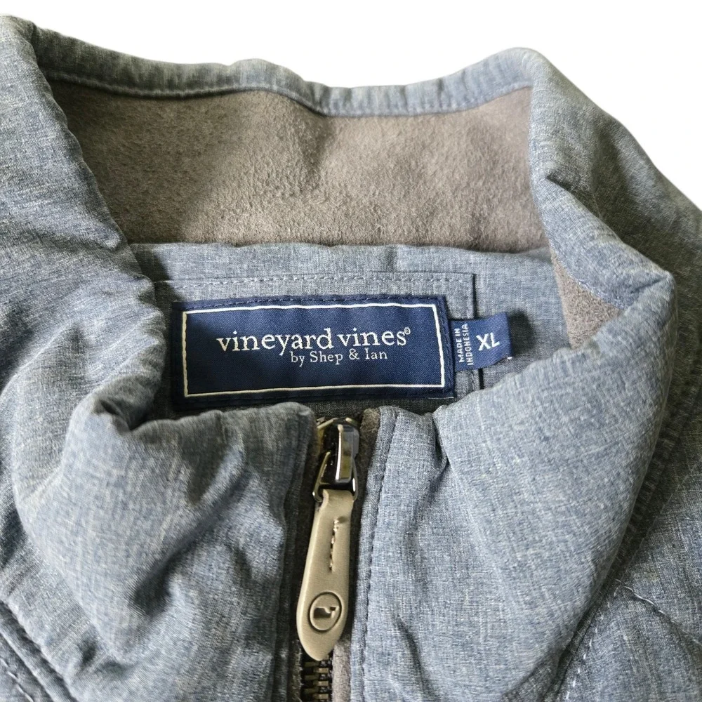Vineyard Vines Vest Mens XL Light Blue Full-Zip Regular Fit Primalof Quilted